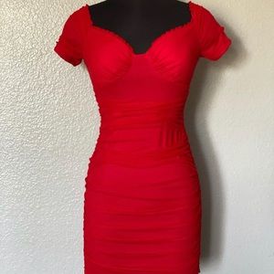 Red mini dress